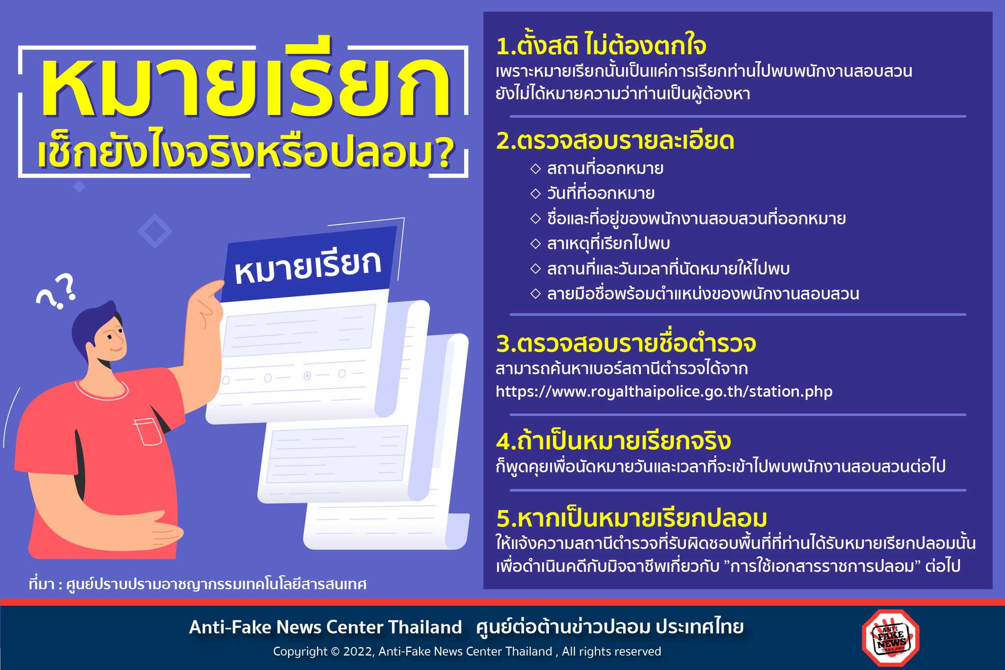 เปิดวิธีตรวจสอบ หมายเรียก ตำรวจ ของจริงหรือปลอม เช็กได้เลยที่นี่!