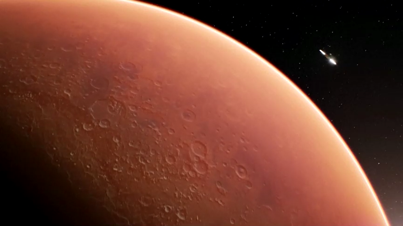 จีนเผยภาพถ่าย ดาวอังคาร ชุดใหม่ฝีมือยานสำรวจอวกาศ เทียนเวิ่น-1 จีนเผยภาพถ่าย ดาวอังคาร ชุดใหม่ฝีมือยานสำรวจอวกาศ เทียนเวิ่น-1