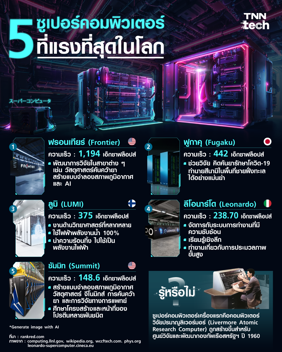 5 ซูเปอร์คอมพิวเตอร์ที่แรงที่สุดในโลก