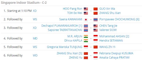 โปรแกรมถ่ายทอดสดแบดมินตัน 'สิงคโปร์โอเพ่น2022' รอบก่อนรองชนะเลิศ (15ก.ค.65)