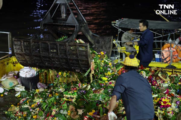 กทม. เร่งเก็บกระทง คาดแล้วเสร็จภายในตี 5 พรุ่งนี้