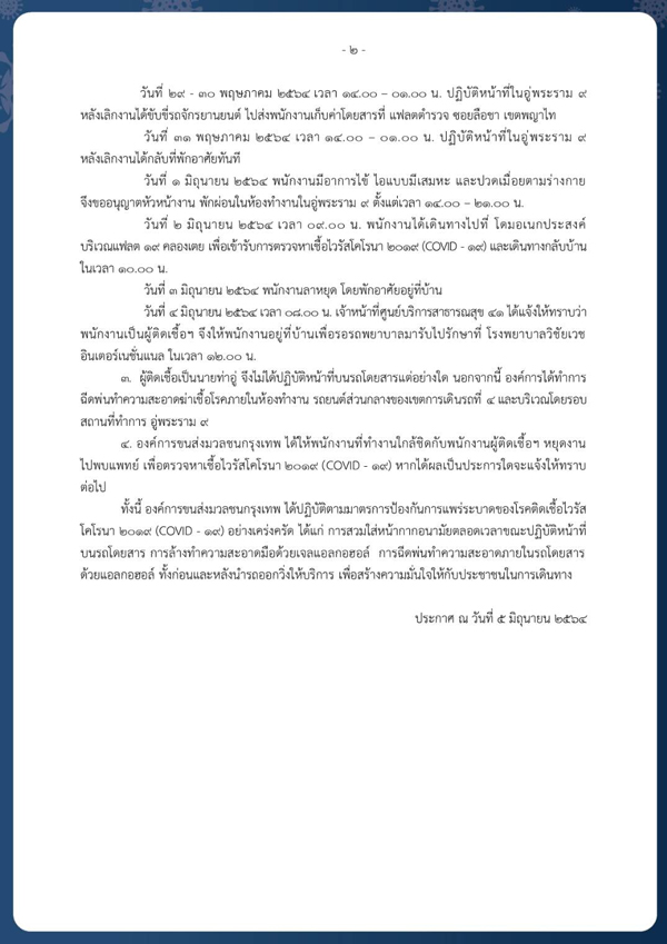 ขสมก.แจ้งด่วน! พบพนักงานติดเชื้อโควิดเพิ่ม 4 ราย