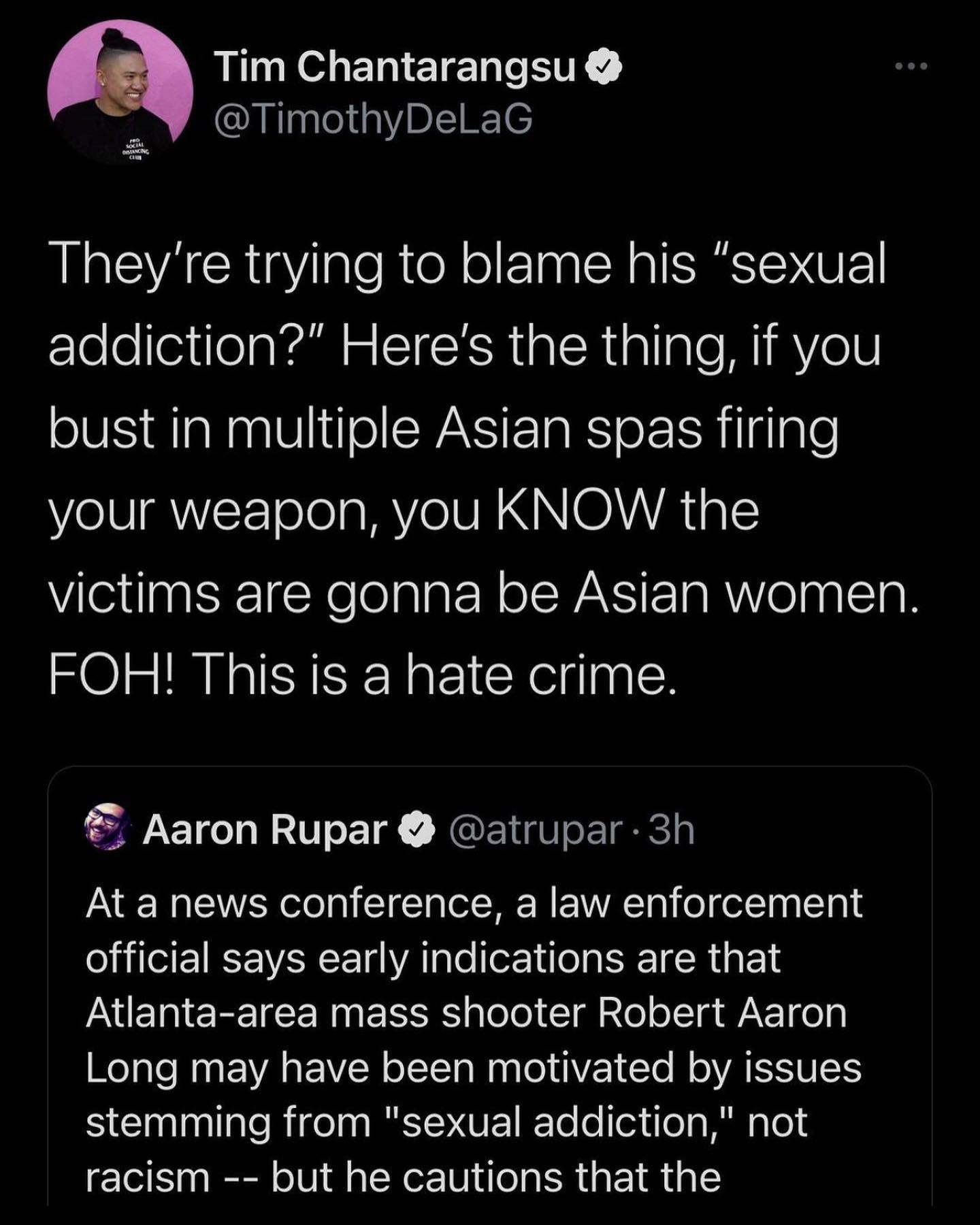 ชาวเอเชียเดือด!กราดยิงร้านสปา หลังมือปืนอ้างก่อเหตุเพราะอยากกำจัดสิ่งเร้า ชาวเอเชียเดือด!กราดยิงร้านสปา หลังมือปืนอ้างก่อเหตุเพราะอยากกำจัดสิ่งเร้า