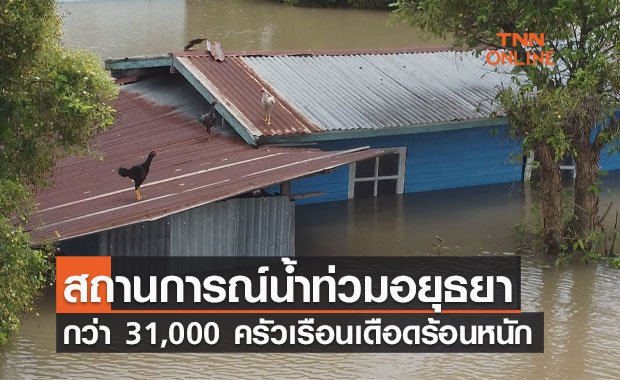 สถานการณ์น้ำท่วมอยุธยา 10 อำเภอ กว่า 31,000 ครัวเรือนเดือดร้อนหนัก