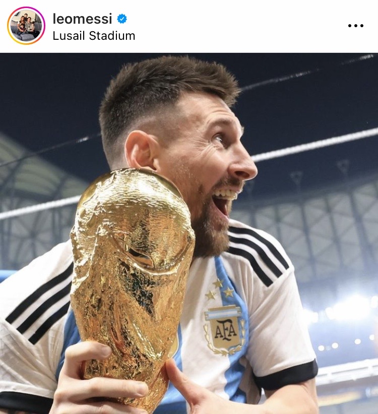 'เมสซี่' แชมป์โลกบนIG!! โพสต์ฉลองชัยฟุตบอลโลกทีมอาร์เจนฯ ยอดไลค์แซงภาพไข่ 'เมสซี่' แชมป์โลกบนIG!! โพสต์ฉลองชัยฟุตบอลโลกทีมอาร์เจนฯ ยอดไลค์แซงภาพไข่