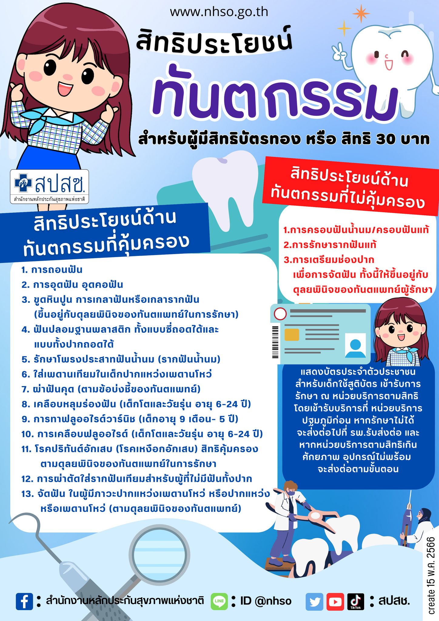 “สิทธิบัตรทอง” ทำฟันได้ 13 รายการ เช็กลิสต์ พร้อมวิธีเข้ารับบริการที่นี่ !