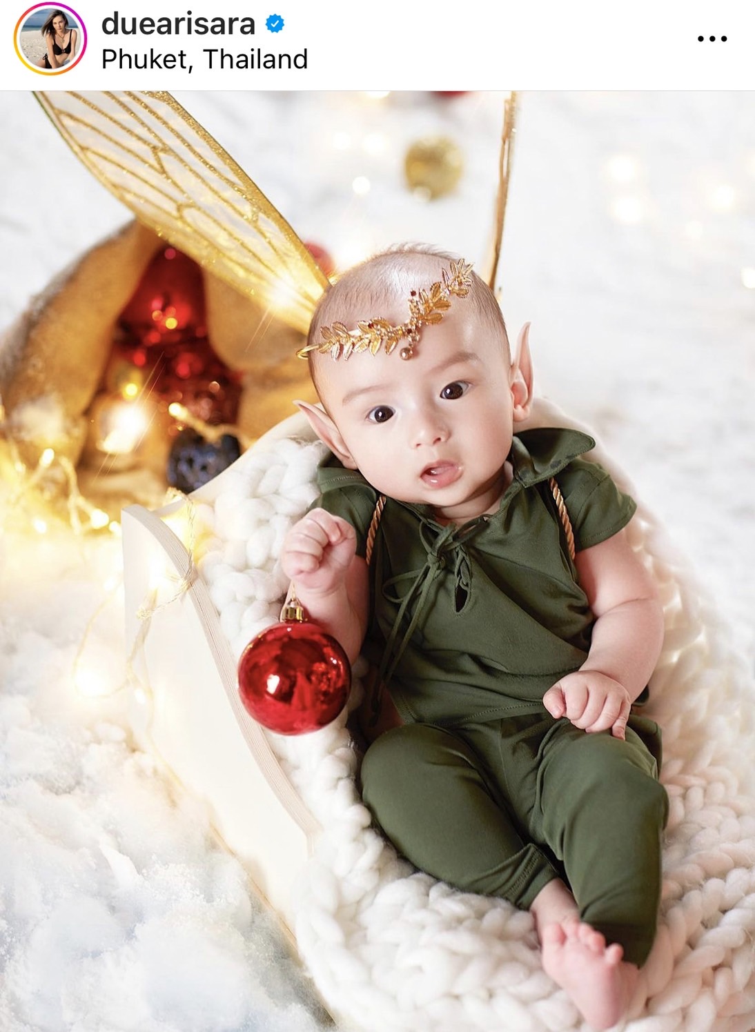 ดิว อริสรา แปลงโฉมเป็นภูตสาว พร้อมกับเบบี๋ไซลาส ฉลองคริสต์มาส