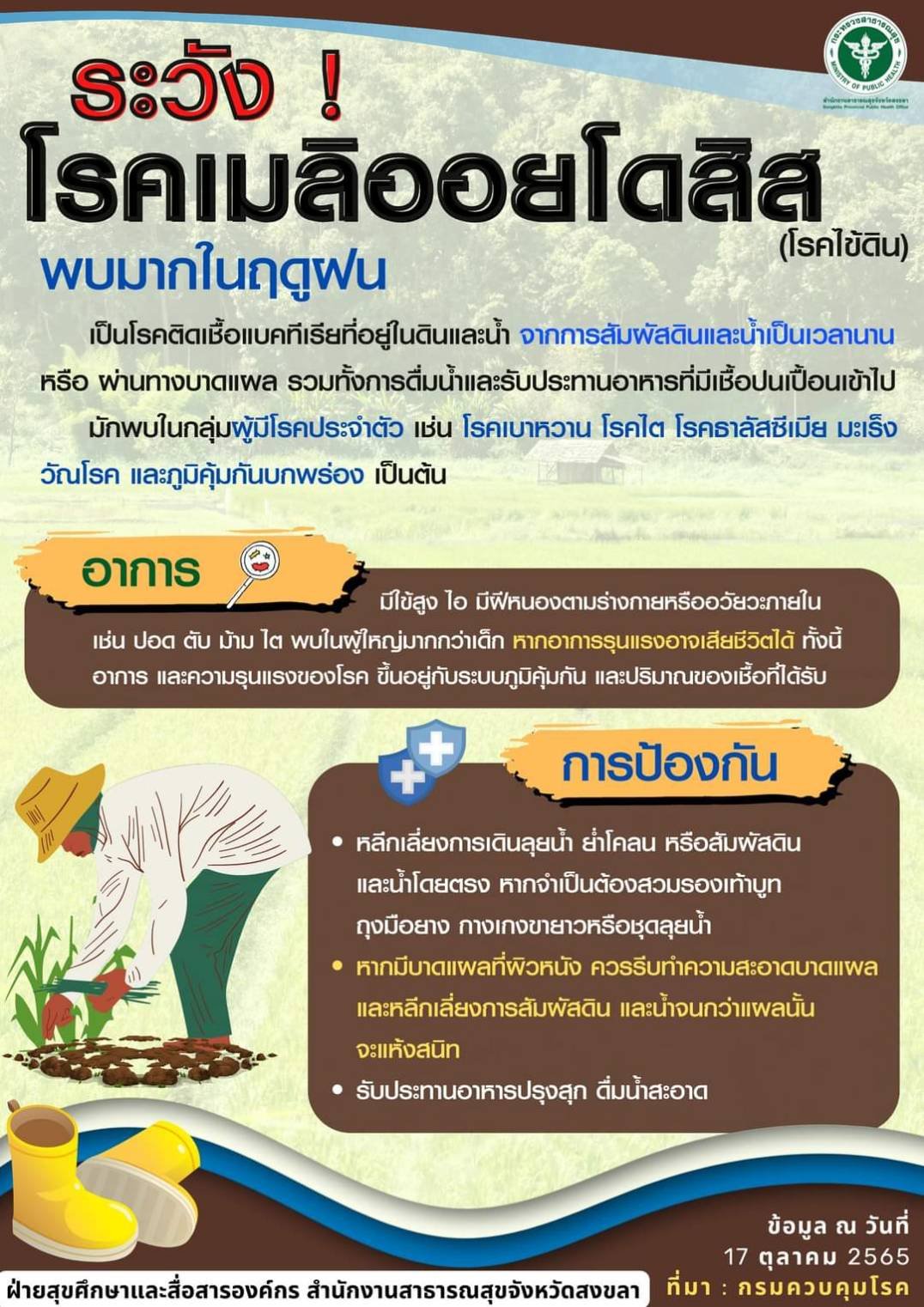 เตือน! ระวัง ‘โรคเมลิออยโดสิส’ ติดเชื้อจากดิน-น้ำ คร่าชีวิตคนไทยแล้ว 7 ราย 