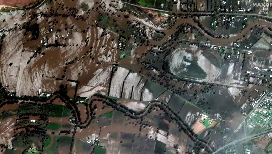 เปิดภาพดาวเทียมล่าสุดเปรียบเทียบก่อน-หลังน้ำท่วมออสเตรเลีย