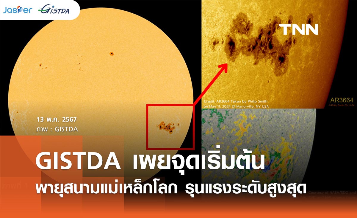 เกาะติดใกล้ชิด GISTDA เผยจุดเริ่มต้น “พายุสนามแม่เหล็กโลก” รุนแรงระดับสูงสุด