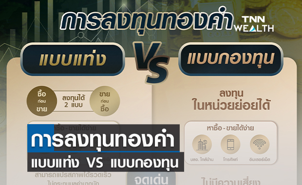 เปรียบเทียบข้อมูลการลงทุนระหว่างทองคำแท่ง กับ กองทุนทองคำ มีจุดเด่น-จุดด้อยต่างกันอย่างไร