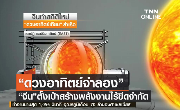(คลิป) สถิติโลกใหม่“ดวงอาทิตย์จำลอง” “จีน”ตั้งเป้าสร้างพลังงานไร้ขีดจำกัด