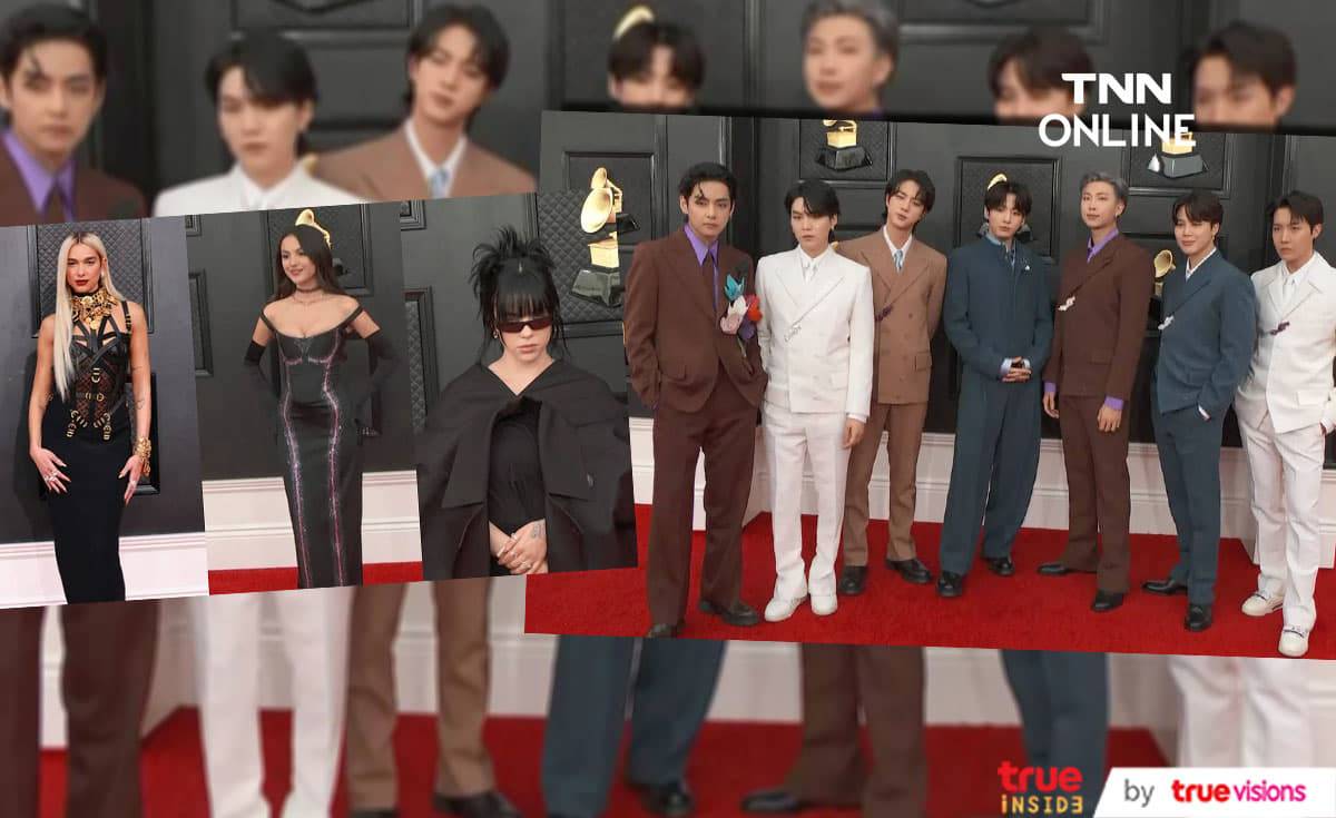 BTS, บิลลี ไอลิช, โอลิเวีย รอดริโก และ ดัว ลิปา นำทีมศิลปินเฉิดฉายบนพรมแดงงาน Grammy Awards ครั้งที่ 64