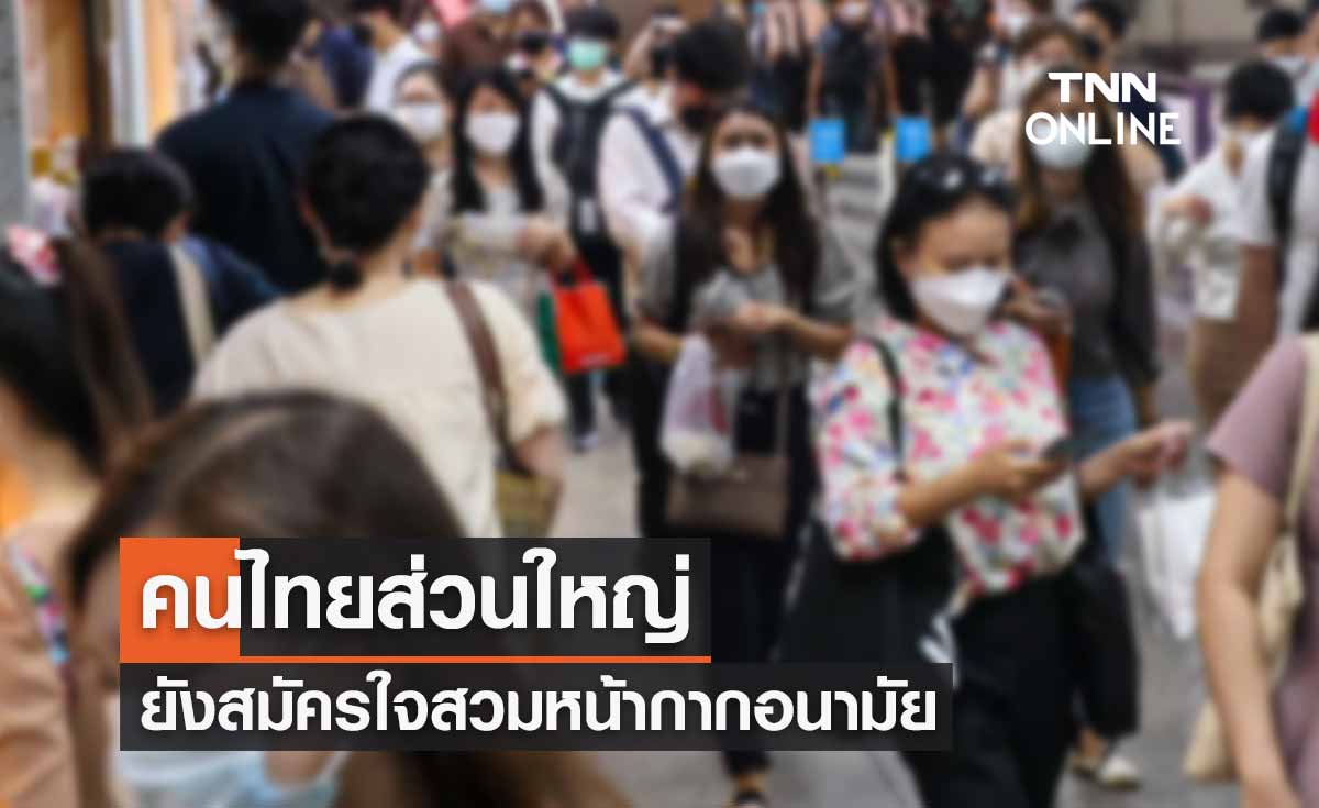 คนไทยส่วนใหญ่ยังสมัครใจสวมหน้ากากอนามัย แม้ผ่อนคลายข้อกำหนด