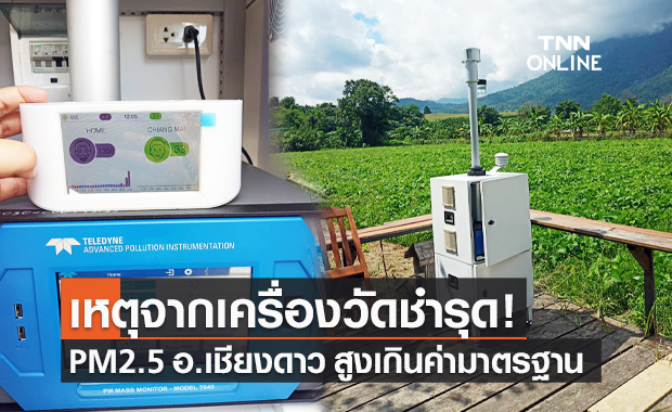 ไขสาเหตุค่าฝุ่น PM2.5 อ.เชียงดาว สูงเกินค่ามาตรฐาน ตรวจพบเครื่องวัดชำรุด