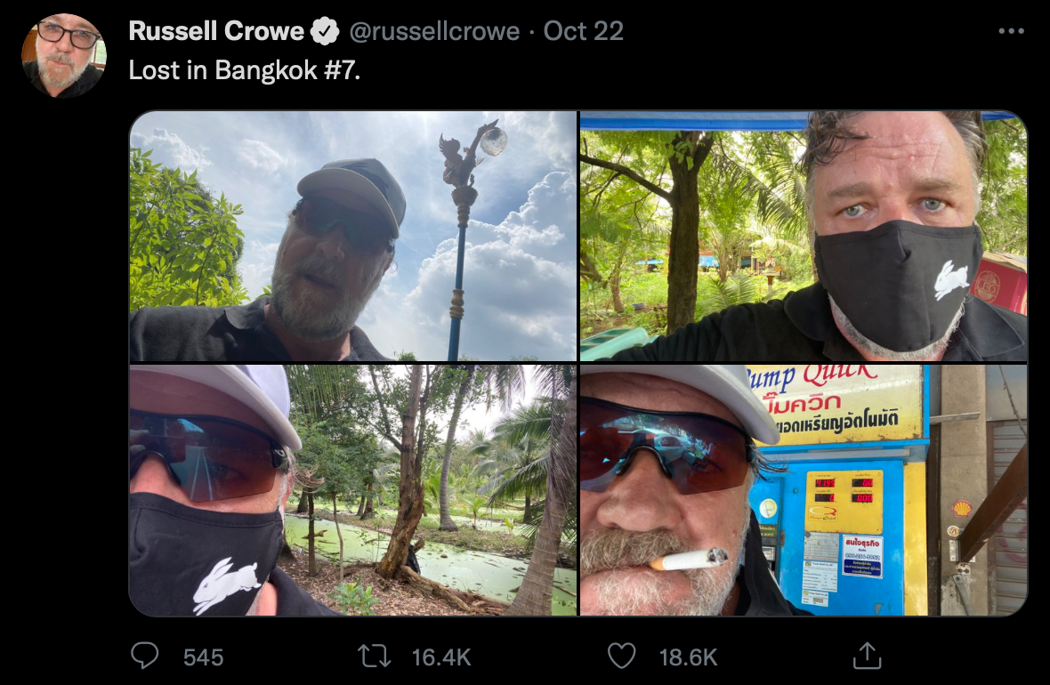 รัสเซล โครว์บอกลากทม.อวยพรส่งท้ายให้มีความสุข รัสเซล โครว์บอกลากทม.อวยพรส่งท้ายให้มีความสุข