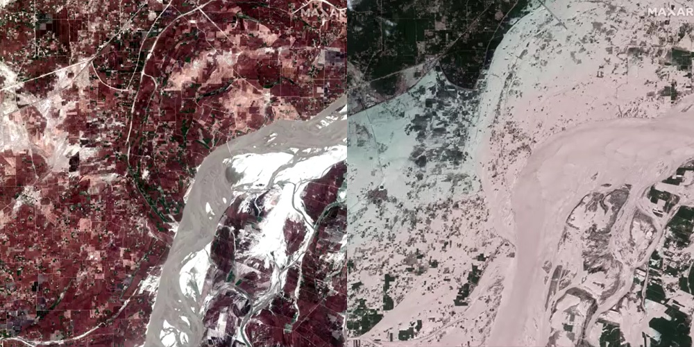 เปิดภาพถ่ายดาวเทียม น้ำท่วม ปากีสถาน ประชาชนจำนวนมากไร้ที่อยู่ เปิดภาพถ่ายดาวเทียม น้ำท่วม ปากีสถาน ประชาชนจำนวนมากไร้ที่อยู่