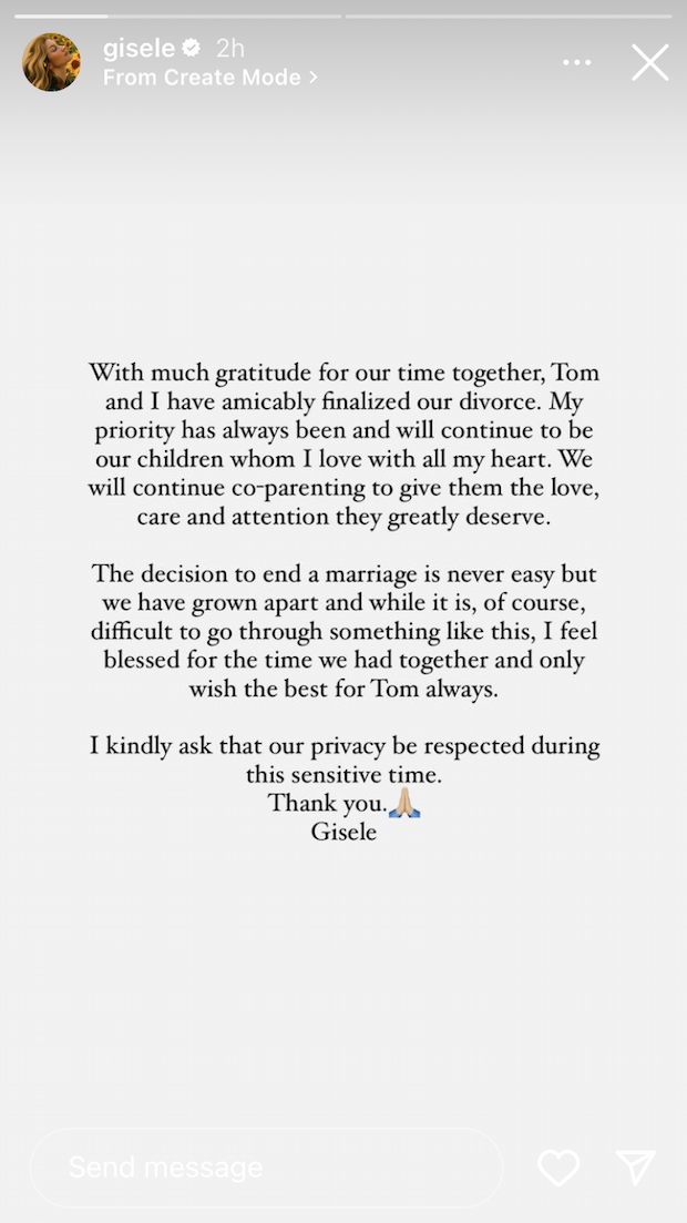 ยืนยันหย่าแล้ว!! ‘ทอม เบรดี้ - จิเซล บุนเชน’ ปิดฉากชีวิตคู่ 13 ปี