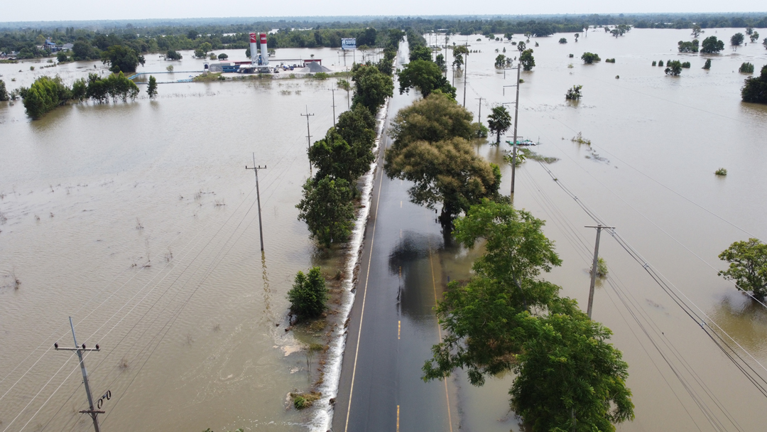 เปิดภาพมุมสูง แม่น้ำมูลทะลักท่วม อ.ชุมพวง ถนนขาดรถผ่านไม่ได้ เดือดร้อนหนัก เปิดภาพมุมสูง แม่น้ำมูลทะลักท่วม อ.ชุมพวง ถนนขาดรถผ่านไม่ได้ เดือดร้อนหนัก