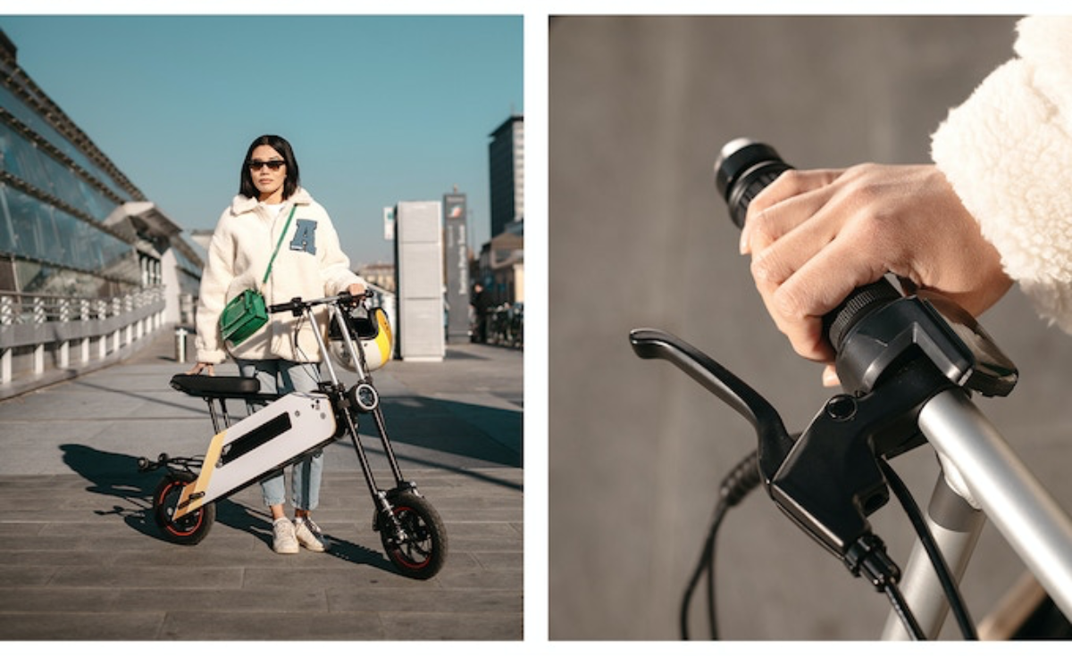 สกู๊ตเตอร์ไม้ไผ่แบบพับได้ ขับเคลื่อนด้วยพลังงานไฟฟ้า สกู๊ตเตอร์ไม้ไผ่แบบพับได้ ขับเคลื่อนด้วยพลังงานไฟฟ้า