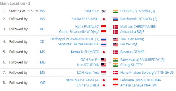 โปรแกรมถ่ายทอดสดแบดมินตัน 'อินโดนีเซียโอเพ่น2021' รอบก่อนรองชนะเลิศ