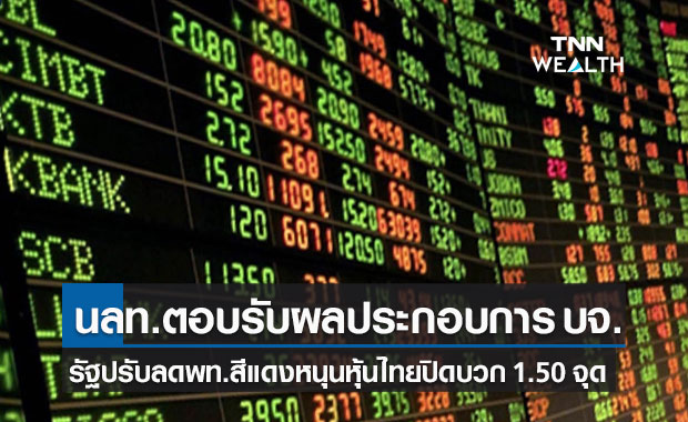 ศบค.ปรับลดพื้นที่ควบคุมสูงสุดโควิด-งบ บจ.ดี หนุนหุ้นไทยบวก 1.50 จุด