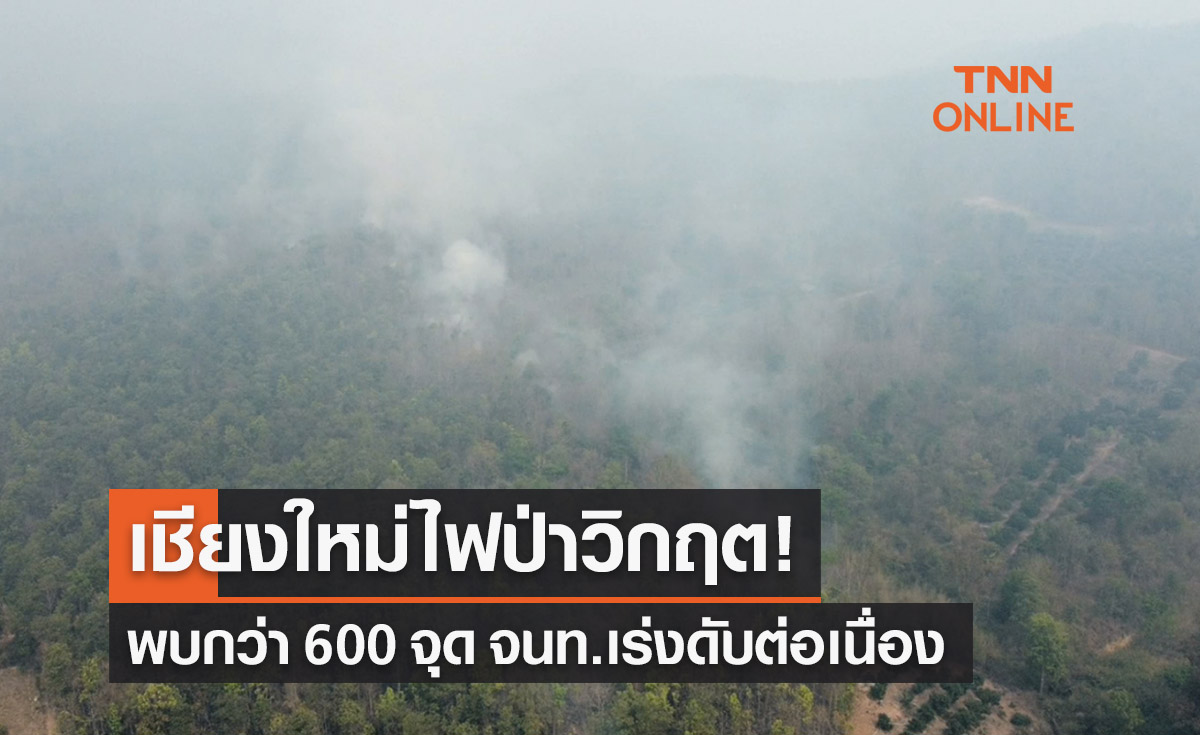 ฝุ่น PM2.5 เชียงใหม่วันนี้ พบจุดไฟป่ากว่า 600 จุด จนท.เร่งดับต่อเนื่อง