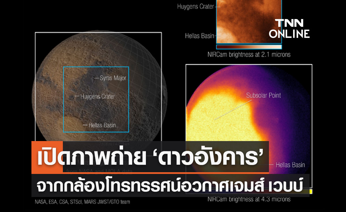 เปิดภาพถ่าย "ดาวอังคาร" จากกล้องโทรทรรศน์อวกาศเจมส์ เวบบ์
