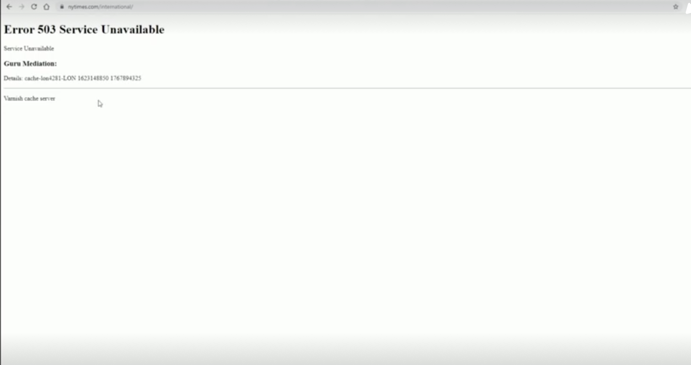 เกิดอะไรขึ้น! เว็บไซต์ข่าวชั้นนำทั่วโลกล่มพร้อมกัน 