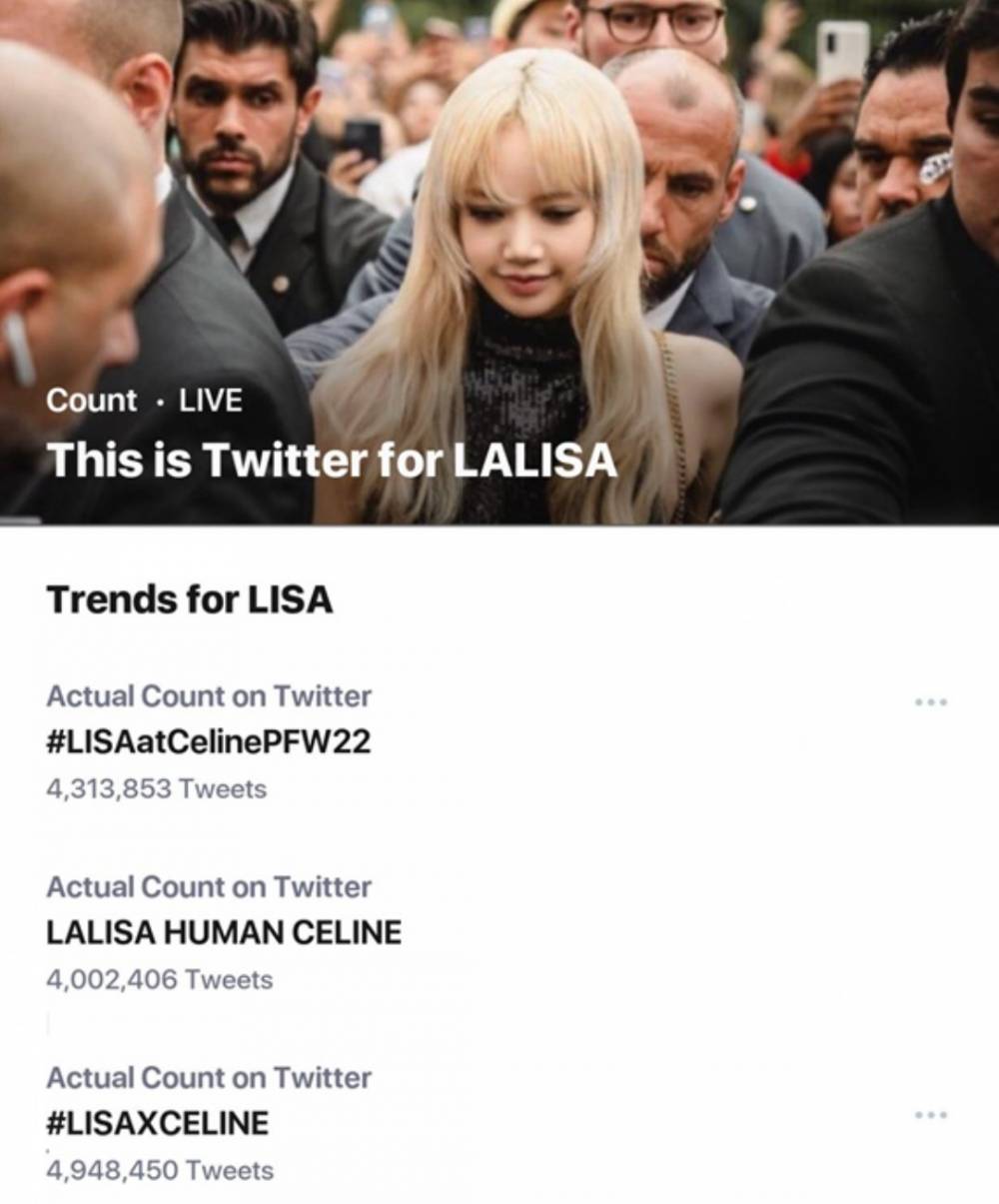 LISAXCELINE สร้างสถิติแฮชแท็กแฟชั่นไอดอลเอเชียที่ถูกทวิตมากที่สุดเท่าที่เคยมีมา