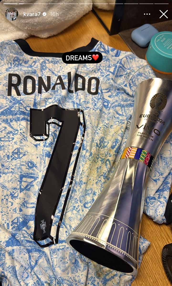 'ควิชา' สุดประทับใจ ได้เสื้อ 'โรนัลโด้' หลังพาทีมชนะโปรตุเกส