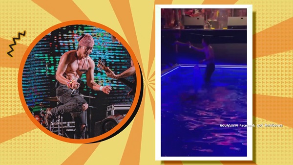 เต็มคาราเบล  โตโน่ ภาคิน กระโดดน้ำขณะโชว์ร้องเพลง   (มีคลิป)