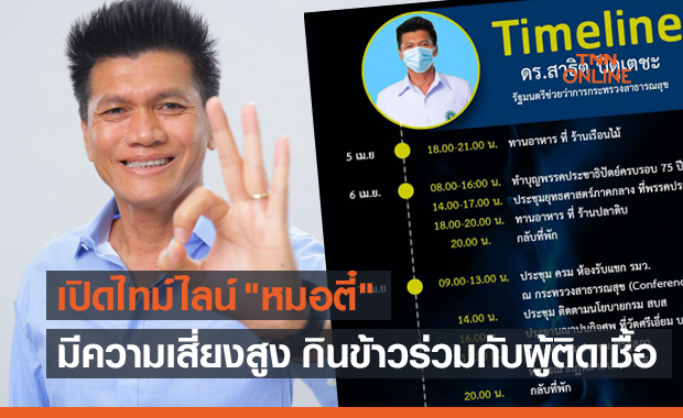 ผมเป็นผู้สัมผัสเสี่ยงสูง! "สาธิต" กักตัว 14 วัน โชว์ไทม์ไลน์ละเอียดยิบ