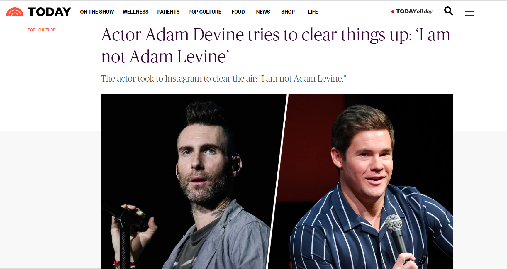 โพสต์ภาพสวีทโต้ข่าว !! Adam Devine  วอนคนอย่าจำผิดเป็น Adam Levine