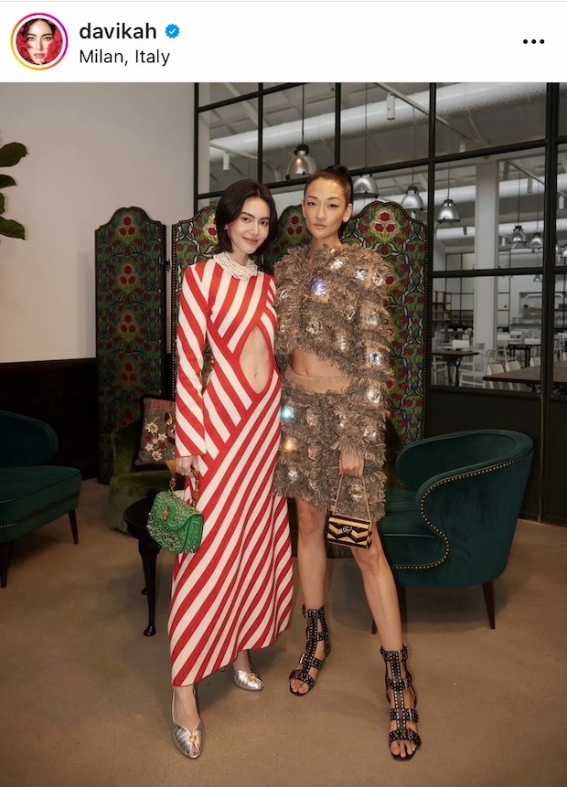 ‘ใหม่ ดาวิกา - ไอยู’!! กระทบไหล่ชมแฟชั่นโชว์ Gucci ที่มิลาน