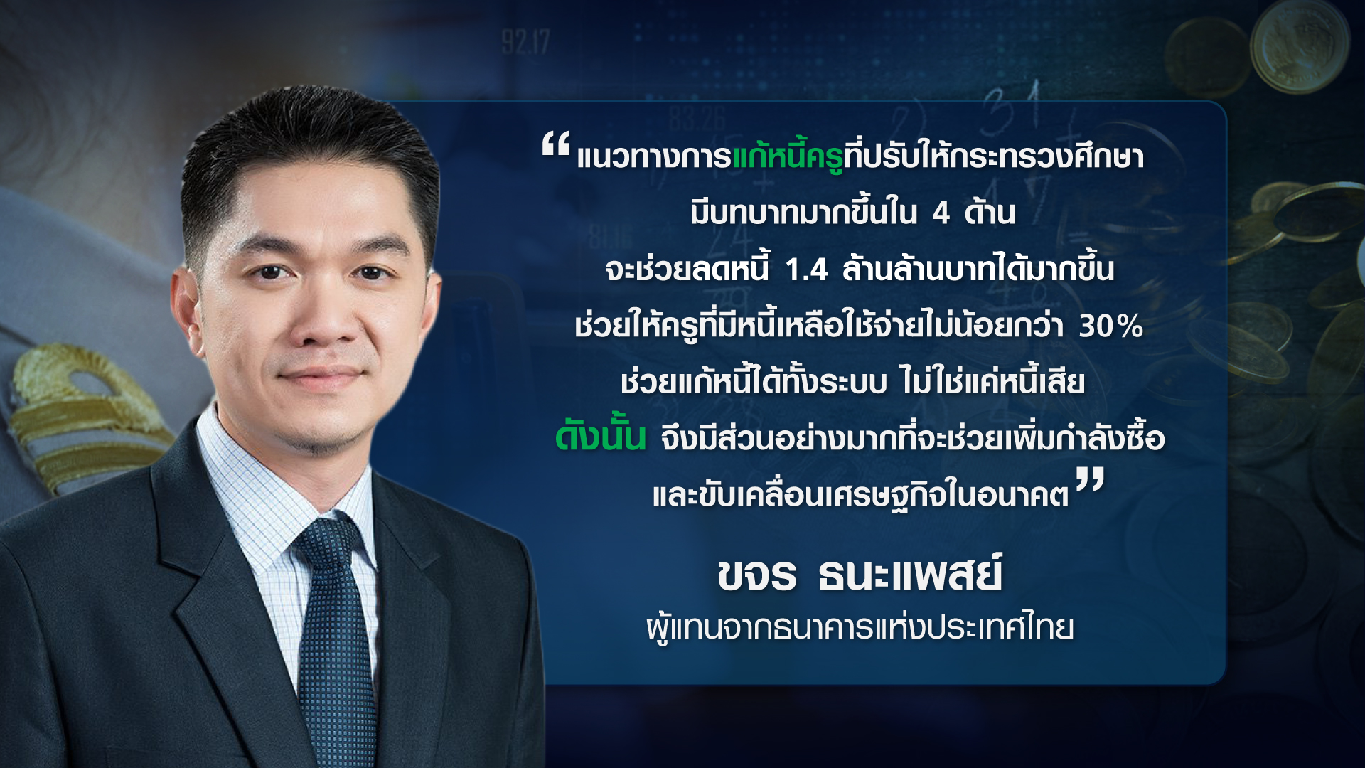 แก้หนี้ครู ผลต่อเสถียรภาพเศรษฐกิจไทย | TNN WEALTH 15-02-65 แก้หนี้ครู ผลต่อเสถียรภาพเศรษฐกิจไทย | TNN WEALTH 15-02-65