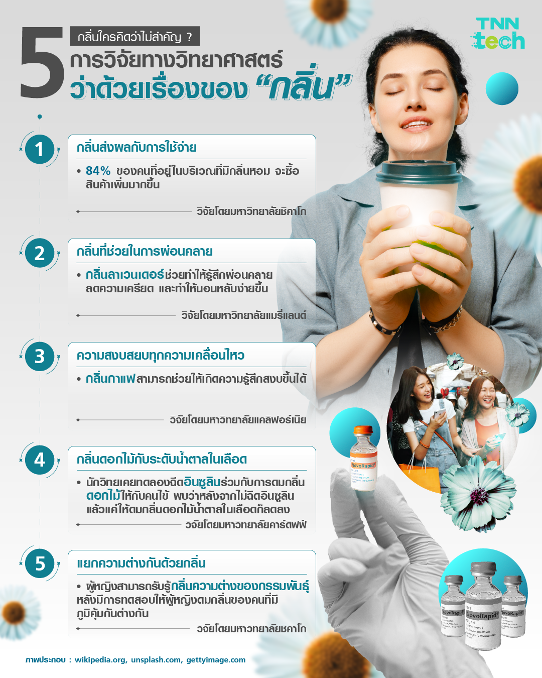 กลิ่น & 5 การวิจัยทางวิทยาศาสตร์ กลิ่น & 5 การวิจัยทางวิทยาศาสตร์
