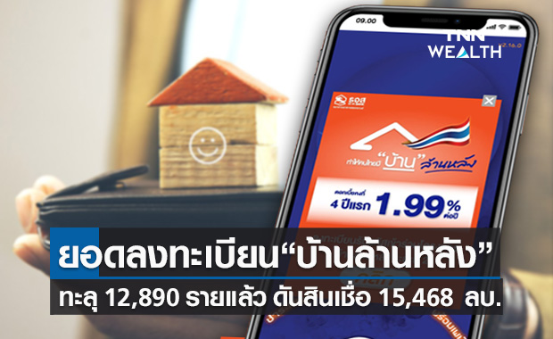 ยอดลงทะเบียน "บ้านล้านหลังเฟส2" ทะลุ 12,890 ราย ดันสินเชื่อ 15,468 ล้านบาท