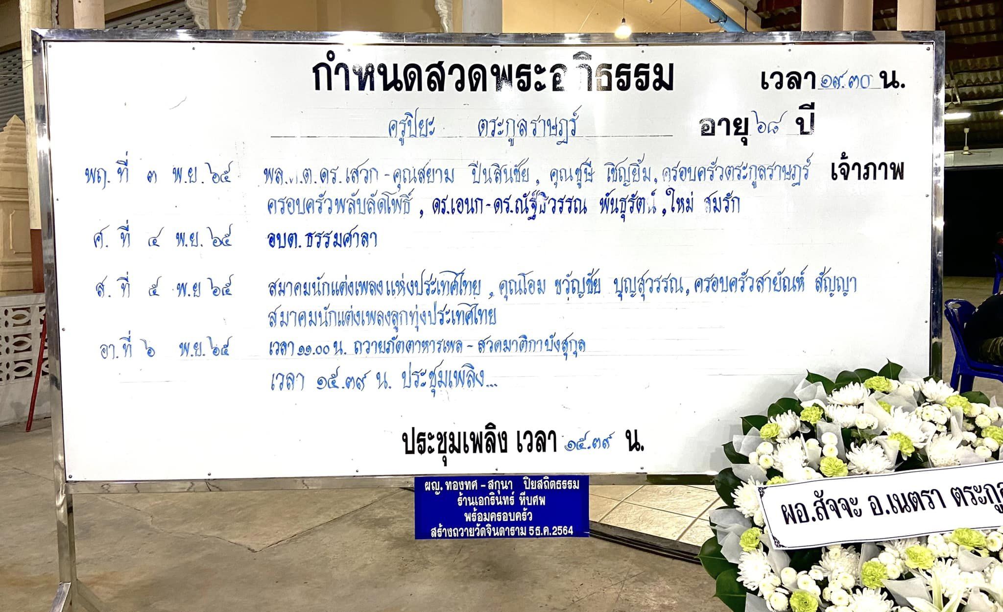 คนบันเทิงอาลัย ร่วมสวดอภิธรรม ปิยะ ตระกูลราษฎร์ คนบันเทิงอาลัย ร่วมสวดอภิธรรม ปิยะ ตระกูลราษฎร์