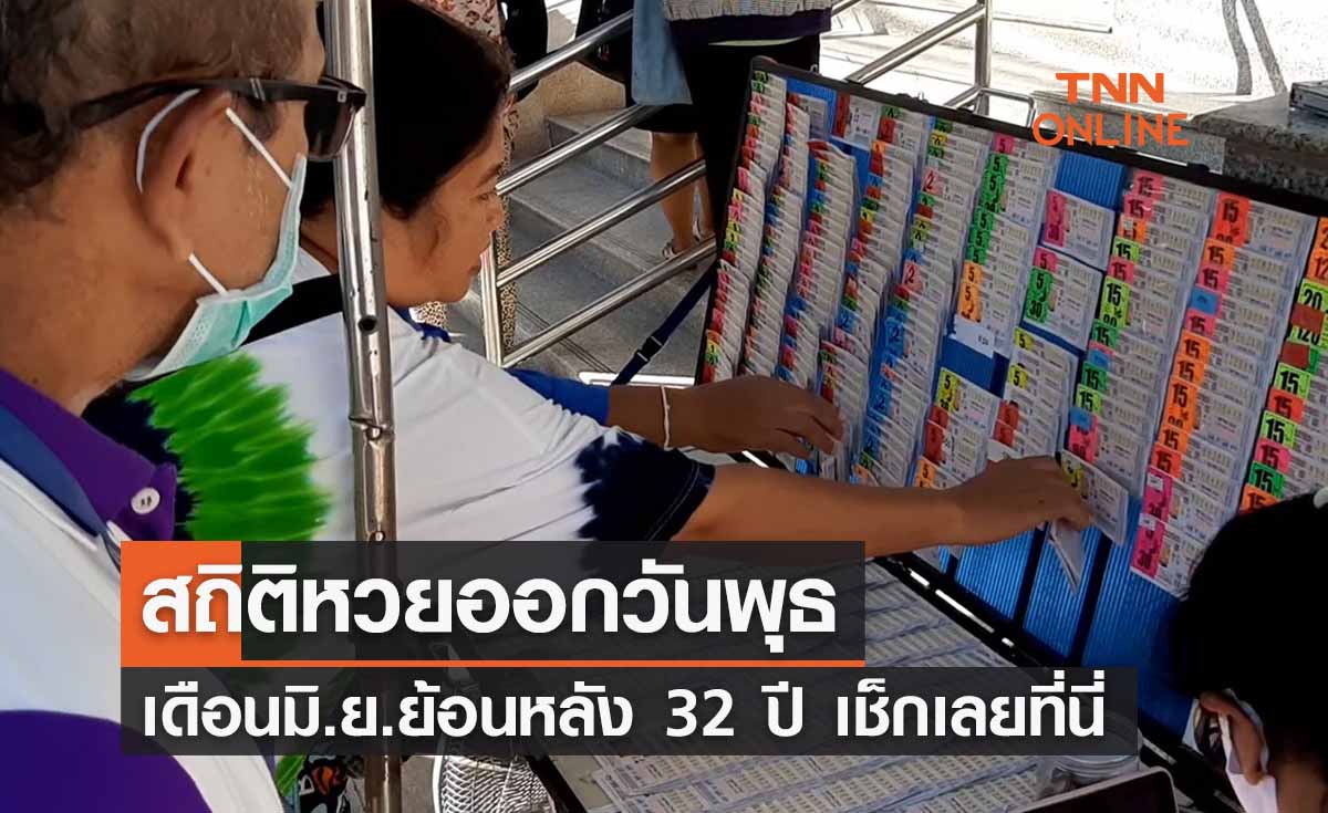 สถิติหวยออกวันพุธ เดือนมิถุนายน ย้อนหลัง 32 ปี แนวทางเลขเด็ดงวดนี้ 