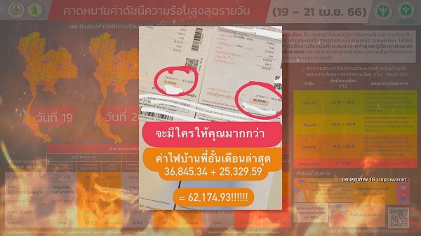 ไทยร้อนระอุ กรุงเทพดัชนีความร้อน 54 องศาฯ ด้านคนดังอวดบิลค่าไฟพุ่ง   (มีคลิป)