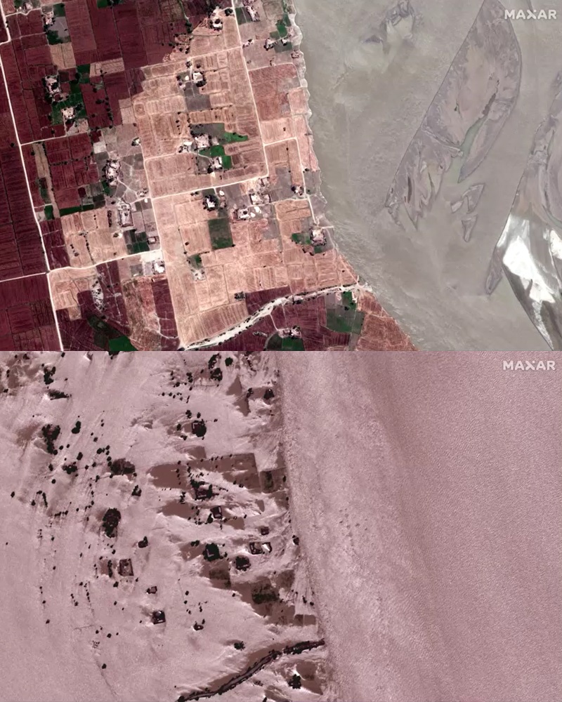 เปิดภาพถ่ายดาวเทียม น้ำท่วม ปากีสถาน ประชาชนจำนวนมากไร้ที่อยู่ เปิดภาพถ่ายดาวเทียม น้ำท่วม ปากีสถาน ประชาชนจำนวนมากไร้ที่อยู่