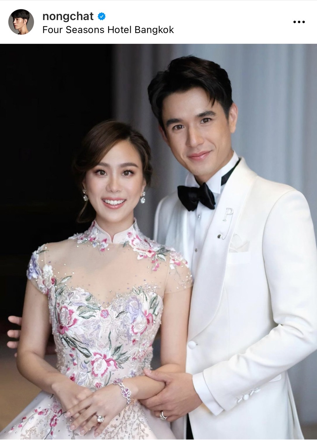นิว-เมษา ควงคู่วิวาห์ชื่นมื่น ด้านน้องฉัตร ปลื้ม ร่วมอวยพร 