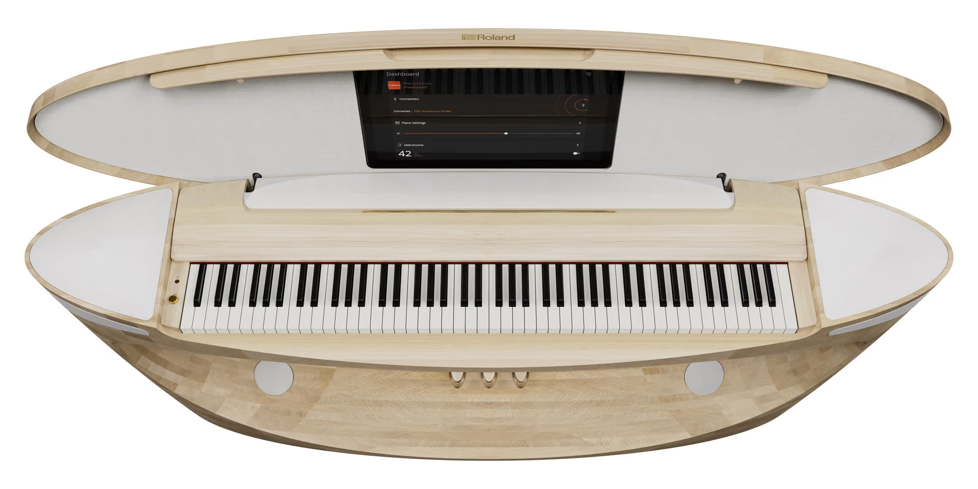 Roland เผยโฉมเปียโนไฟฟ้าคอนเซปต์ไอเดีย ฉลองครบรอบก่อตั้งบริษัท 50 ปี