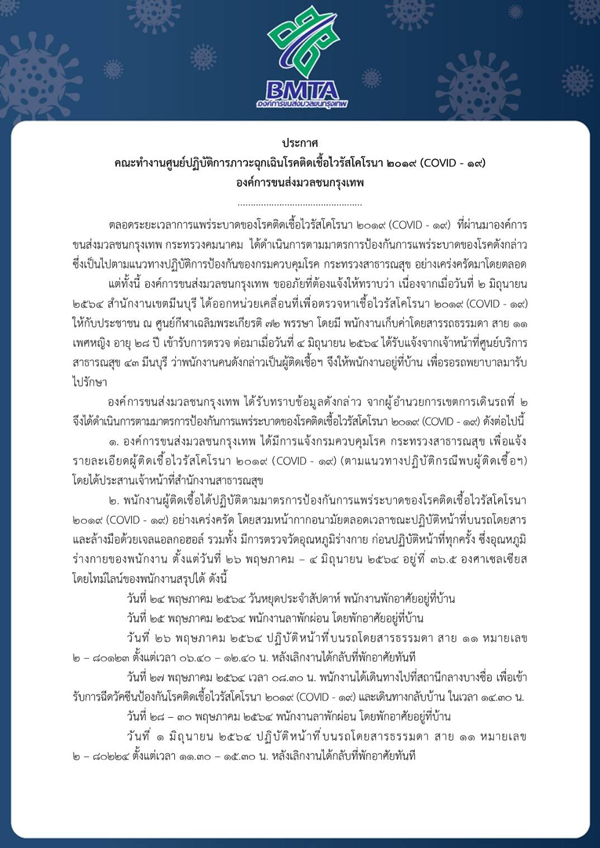 ขสมก.แจ้งด่วน! พบพนักงานติดเชื้อโควิดเพิ่ม 4 ราย