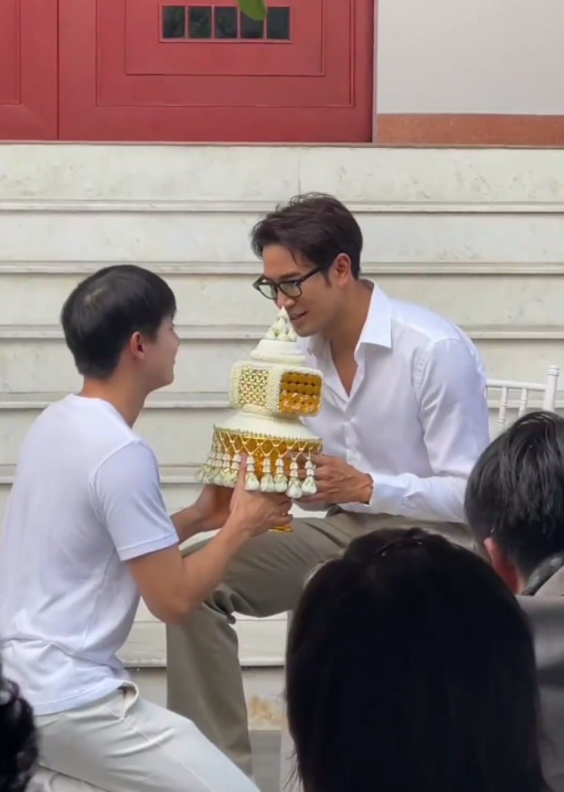 ฤกษ์ดี เจมส์ จิ เข้าพิธีอุปสมบทแล้ว โดยมี พระบอย ขลิบผมให้