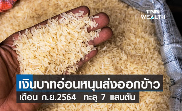 บาทอ่อนหนุนส่งออกข้าวไทย ก.ย. ทะลุ 7 แสนตัน
