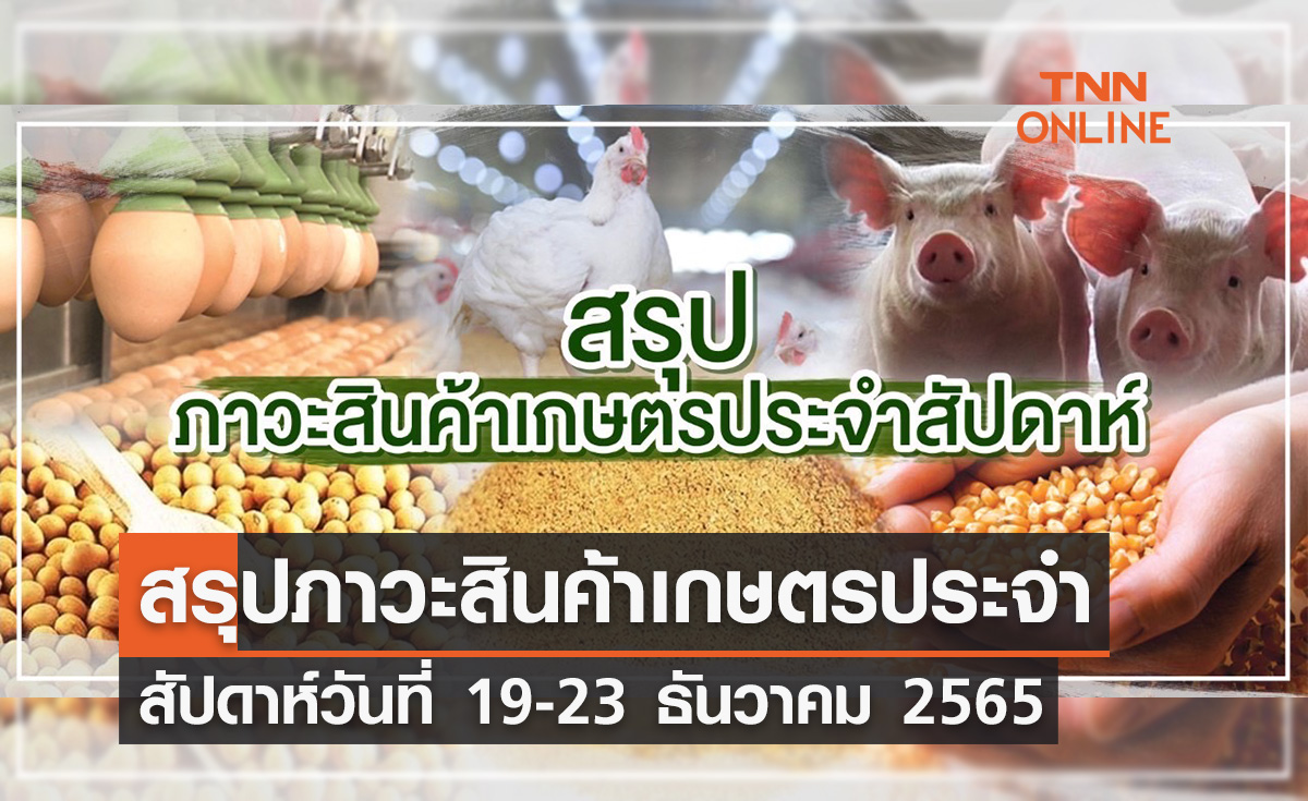 สรุปภาวะสินค้าเกษตรประจำสัปดาห์ วันที่ 19-23 ธันวาคม 2565