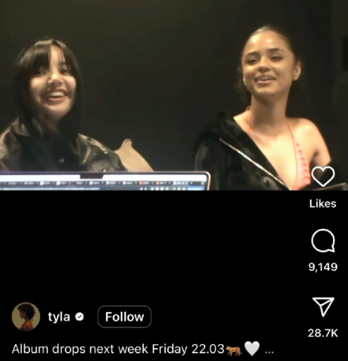 ปักหมุดรอ “ลิซ่า” คอลแลปเพลงใหม่คู่ “Tyla” ปักหมุดรอ “ลิซ่า” คอลแลปเพลงใหม่คู่ “Tyla”