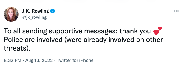 ถูกขู่เอาชีวิต!! ‘เจ.เค. โรว์ลิ่ง’ ให้ตำรวจดูแลหลังเกรียนคีย์บอร์ดคอมเมนต์แรง ถูกขู่เอาชีวิต!! ‘เจ.เค. โรว์ลิ่ง’ ให้ตำรวจดูแลหลังเกรียนคีย์บอร์ดคอมเมนต์แรง